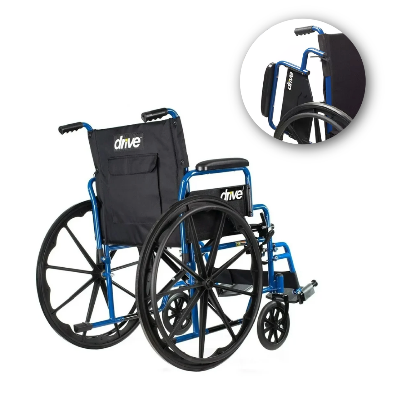 Foto 3 pulgar | Silla De Ruedas Drive Medical Azul Streak Con Apoyabrazos Y Reposapiés Abatibles Asiento 16''