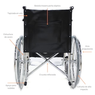 Foto 3 | Silla De Ruedas Plegable Con Descansapiés Para Adulto