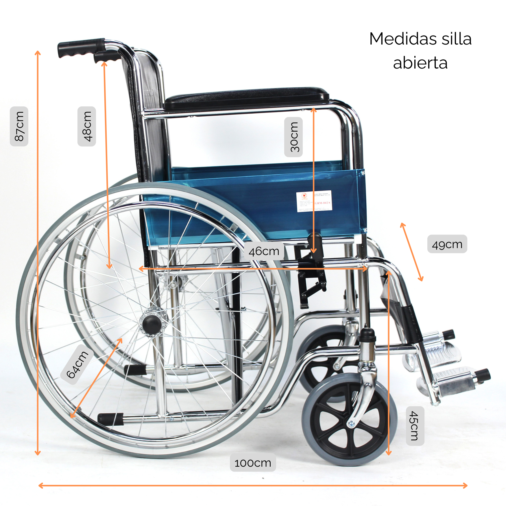 Foto 4 | Silla De Ruedas Plegable Con Descansapiés Para Adulto