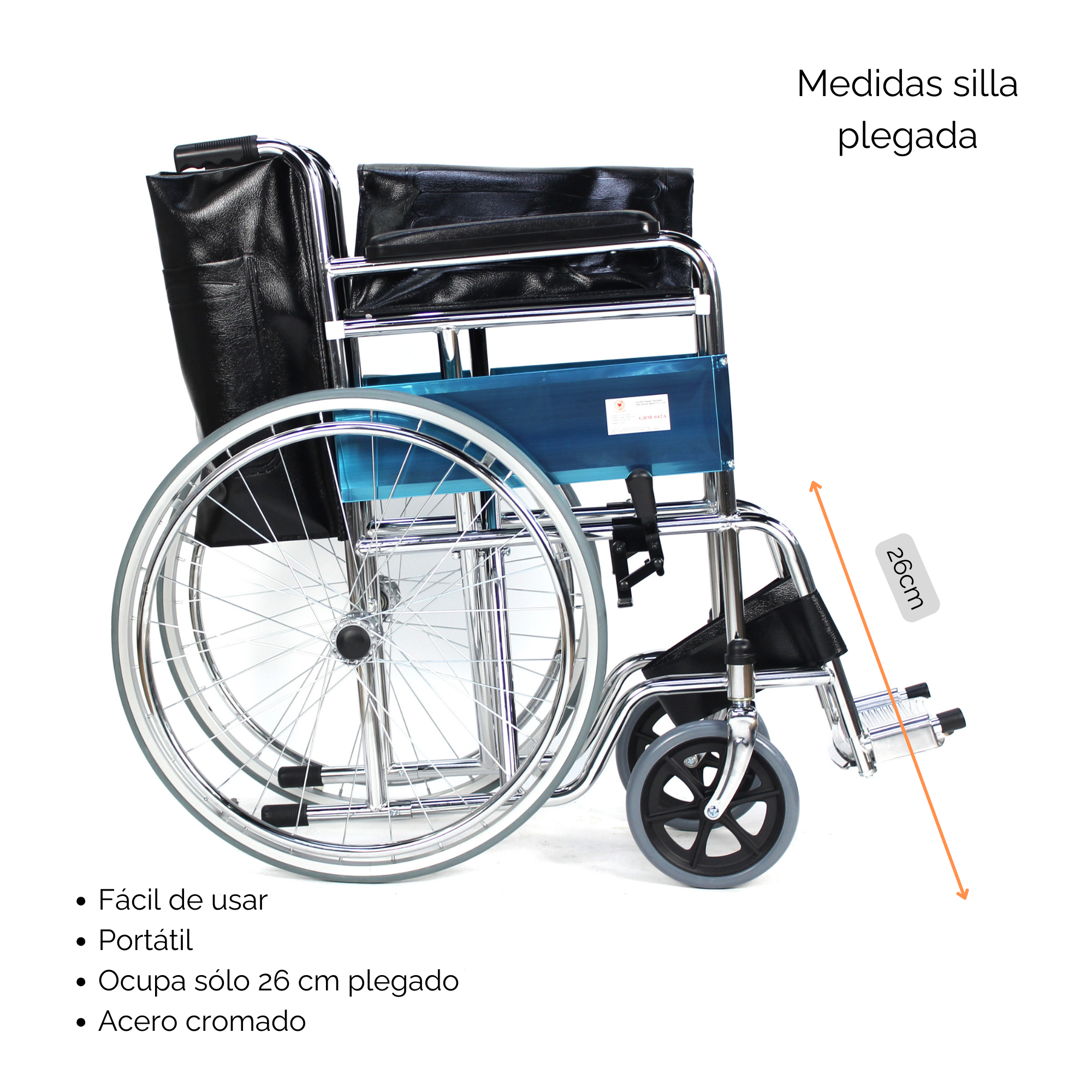 Foto 5 | Silla De Ruedas Plegable Con Descansapiés Para Adulto