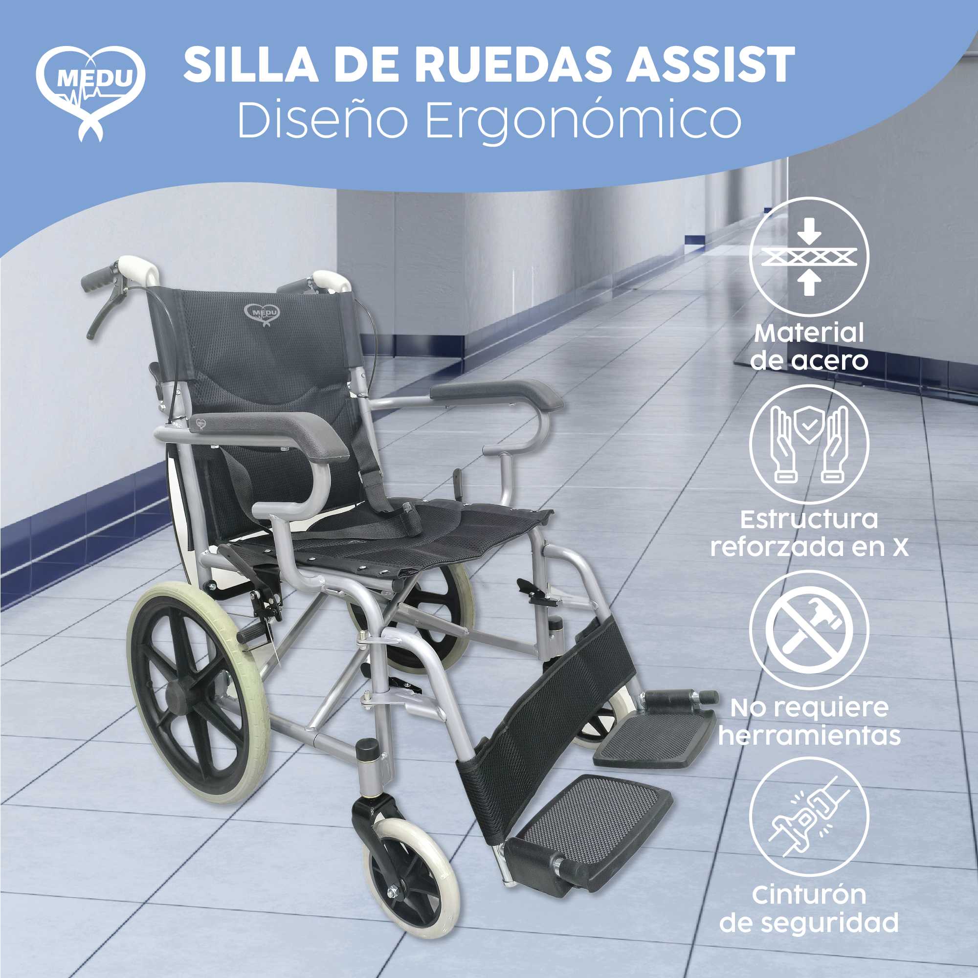 Foto 3 pulgar | Silla De Ruedas Medu Assist – La Combinación Perfecta De Fuerza Y Confort