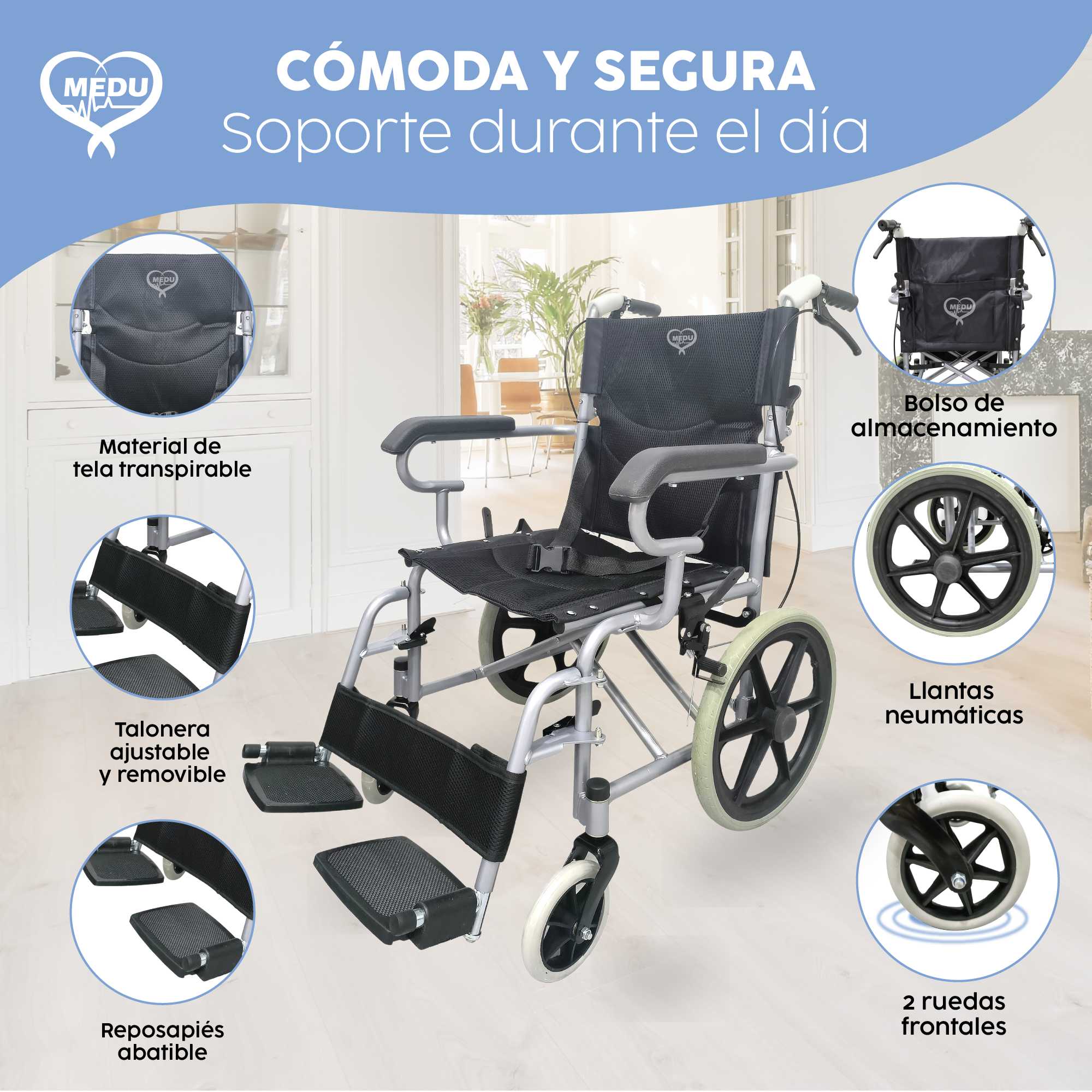 Foto 5 pulgar | Silla De Ruedas Medu Assist – La Combinación Perfecta De Fuerza Y Confort