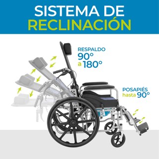 Foto 3 | Silla De Ruedas Reclinable Con Posapiés Y Wc Extraíble