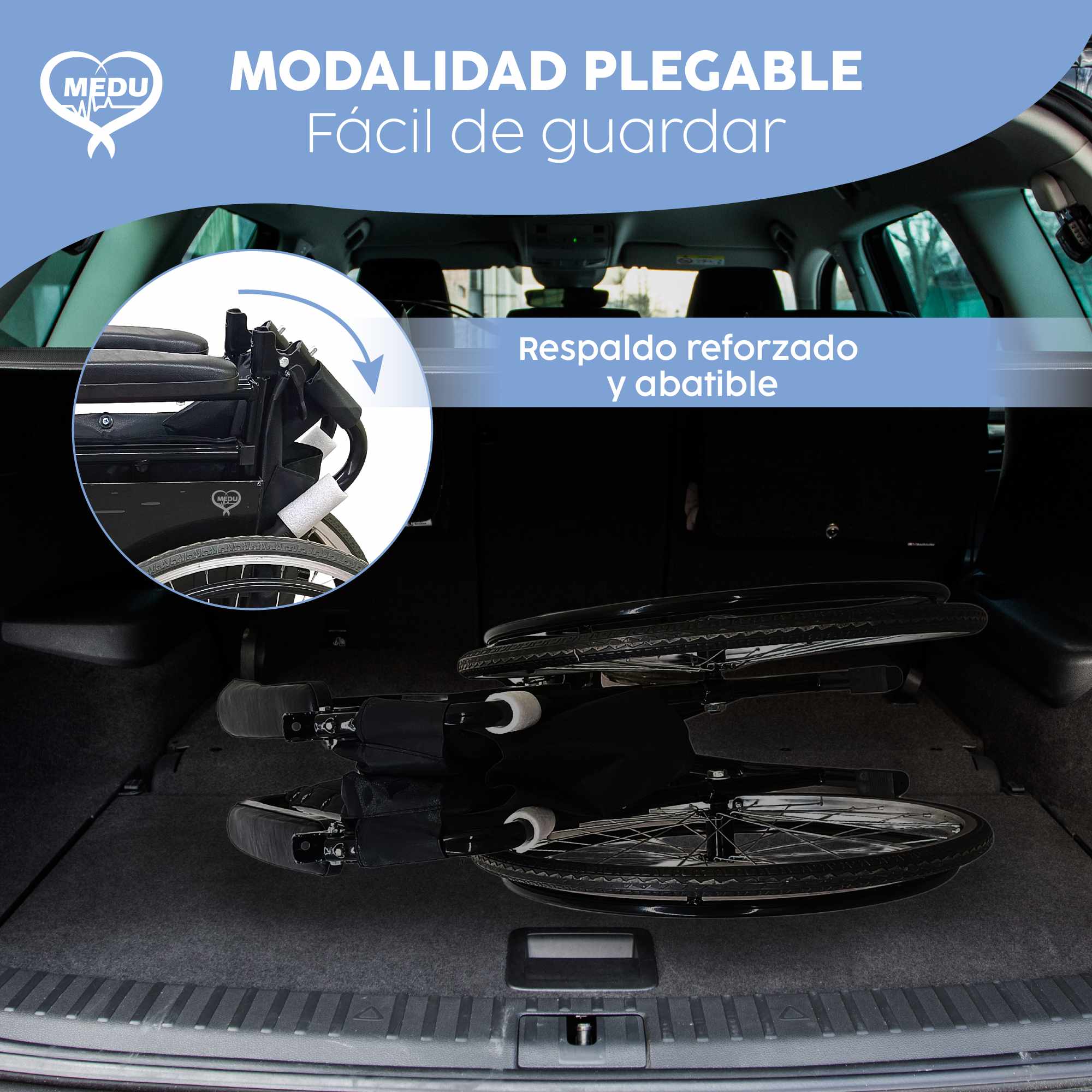 Foto 6 pulgar | Silla De Ruedas Medu Heal Color Negro – Solución Ideal Para Tu Movilidad Y Comodidad