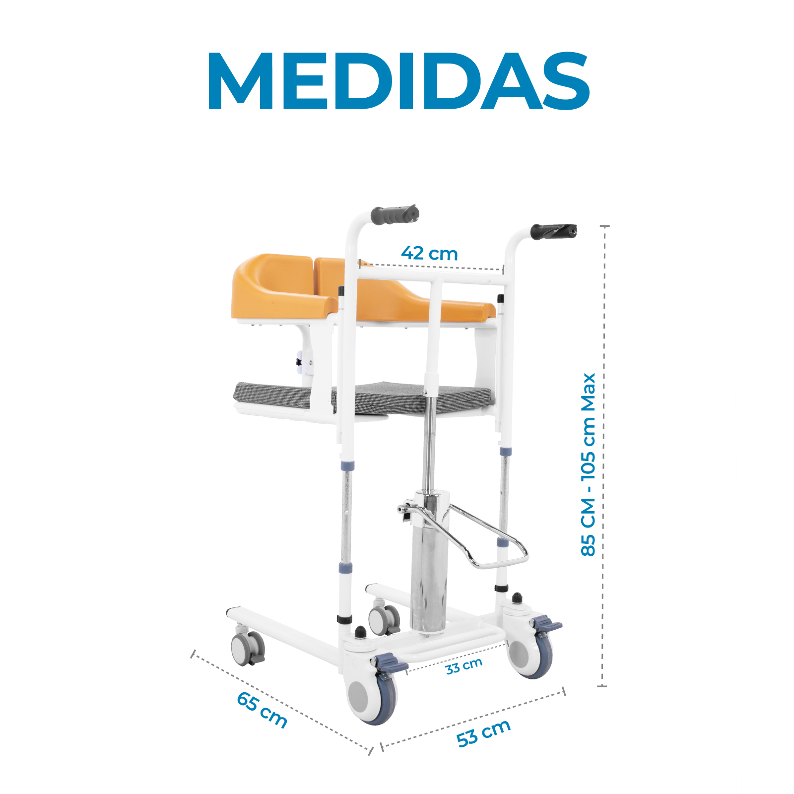 Foto 3 pulgar | Silla Transferencia Hidráulica Ducha Elevador Paciente Onof