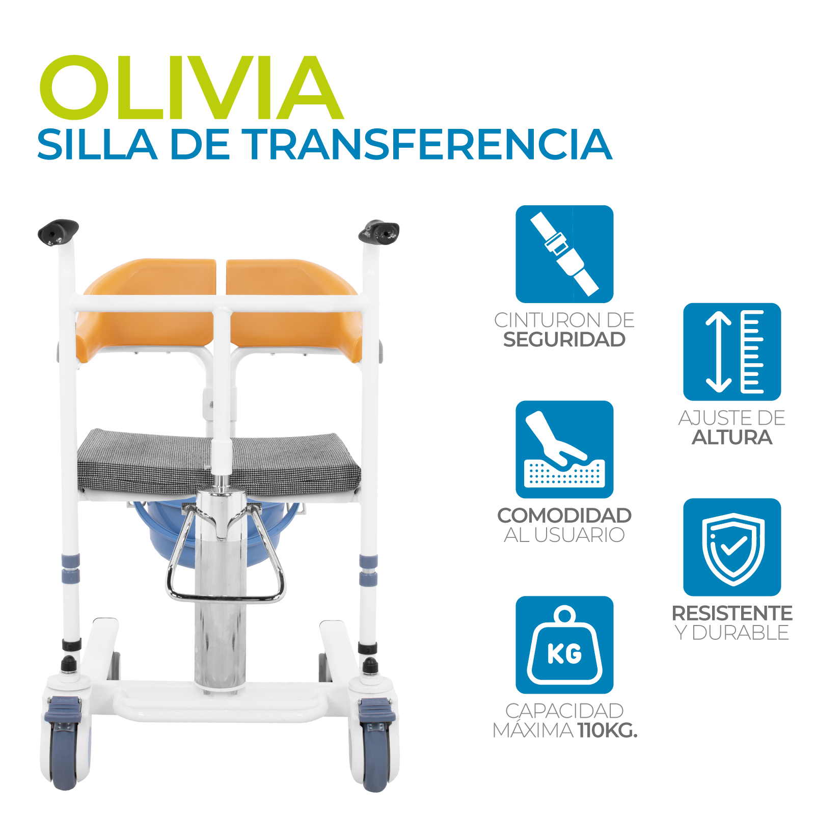 Foto 4 pulgar | Silla Transferencia Hidráulica Ducha Elevador Paciente Onof