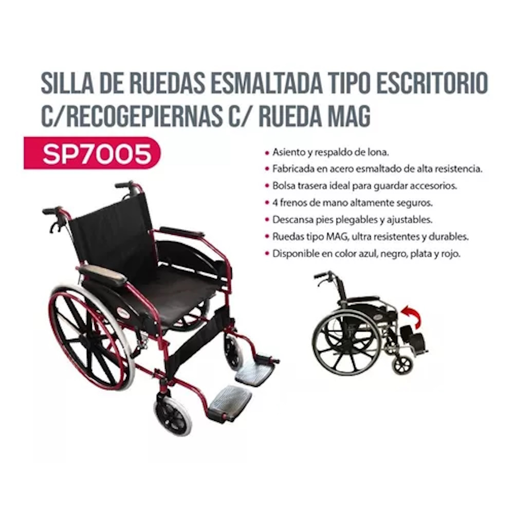 Foto 3 | Silla De Ruedas Tipo Escritorio C/recogepiernas Speedy