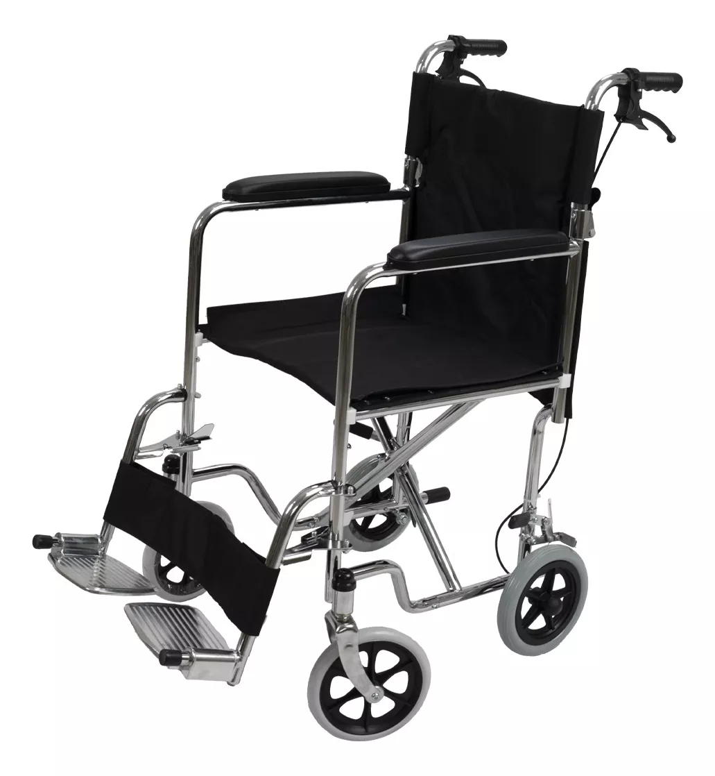 Silla de Ruedas Ligera Plegable con Frenos