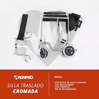 Foto 3 | Silla de Ruedas Ligera Plegable con Frenos