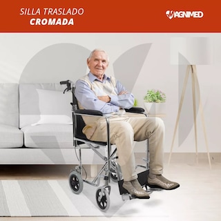 Foto 5 | Silla de Ruedas Ligera Plegable con Frenos