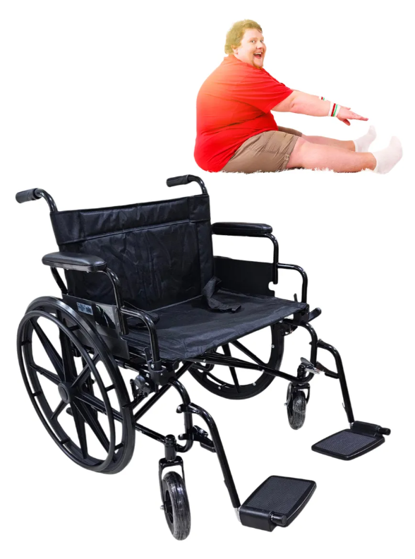 Silla De Ruedas Para Sobrepeso Reforzada Extra Ancha 180 Kg