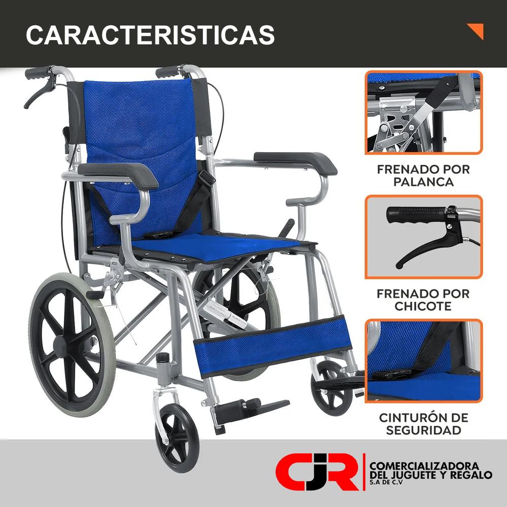 Foto 3 pulgar | Silla De Ruedas De Traslado Ligera Plegable Con Freno 4x4