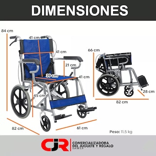 Foto 3 | Silla De Ruedas De Traslado Ligera Plegable Con Freno 4x4