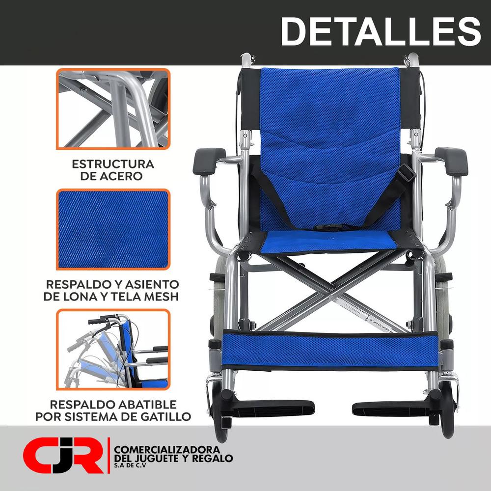 Foto 7 pulgar | Silla De Ruedas De Traslado Ligera Plegable Con Freno 4x4