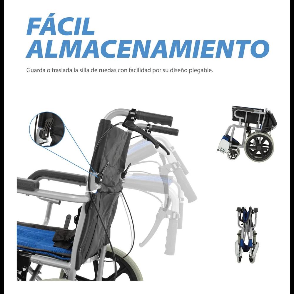 Foto 8 pulgar | Silla De Ruedas De Traslado Ligera Plegable Con Freno 4x4