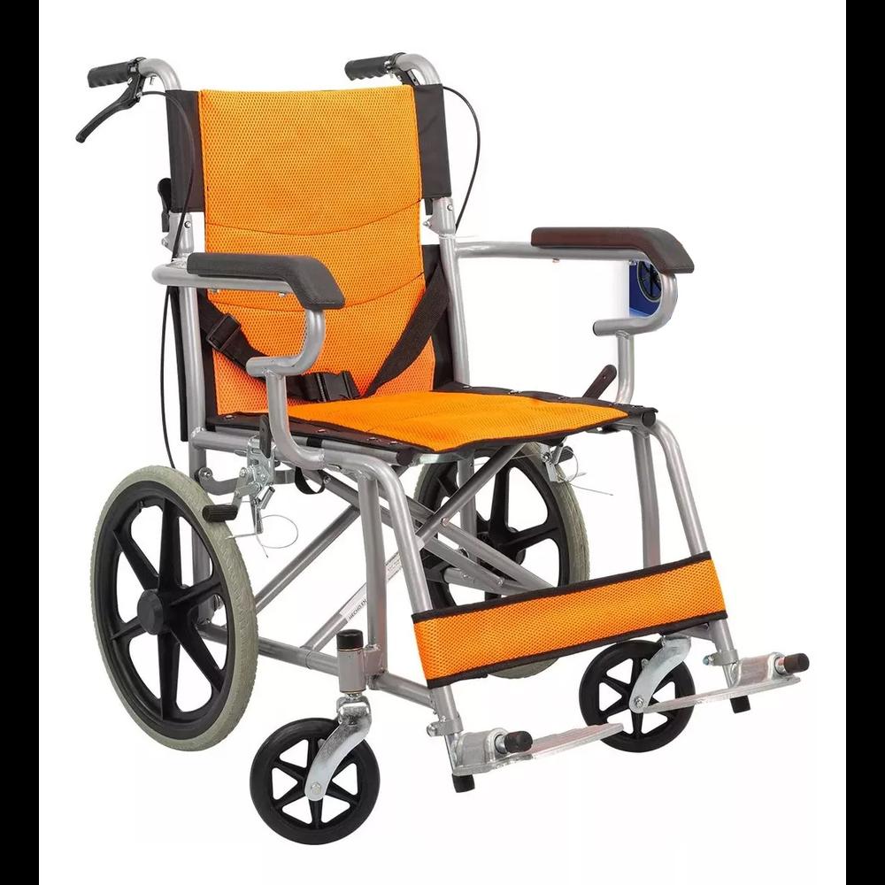 Silla De Ruedas De Traslado Ligera Plegable Con Freno 4x4