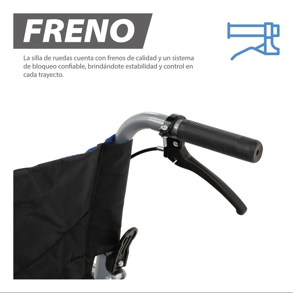 Foto 6 pulgar | Silla De Ruedas De Traslado Ligera Plegable Con Freno 4x4