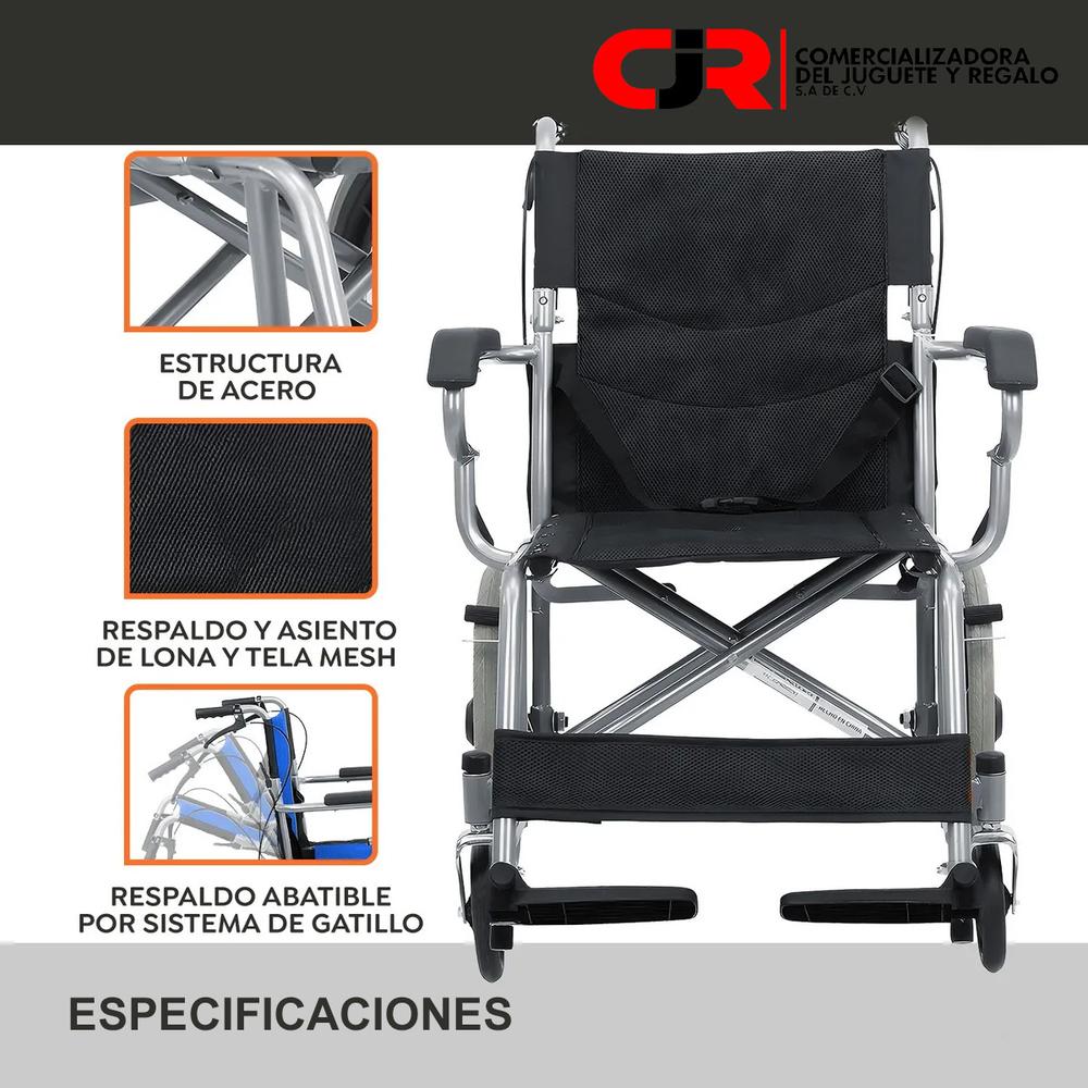 Foto 8 pulgar | Silla De Ruedas De Traslado Ligera Plegable Con Freno 4x4