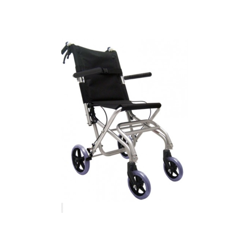 Foto 1 | Silla de Traslado de Aluminio Portátil Plegable en Negro