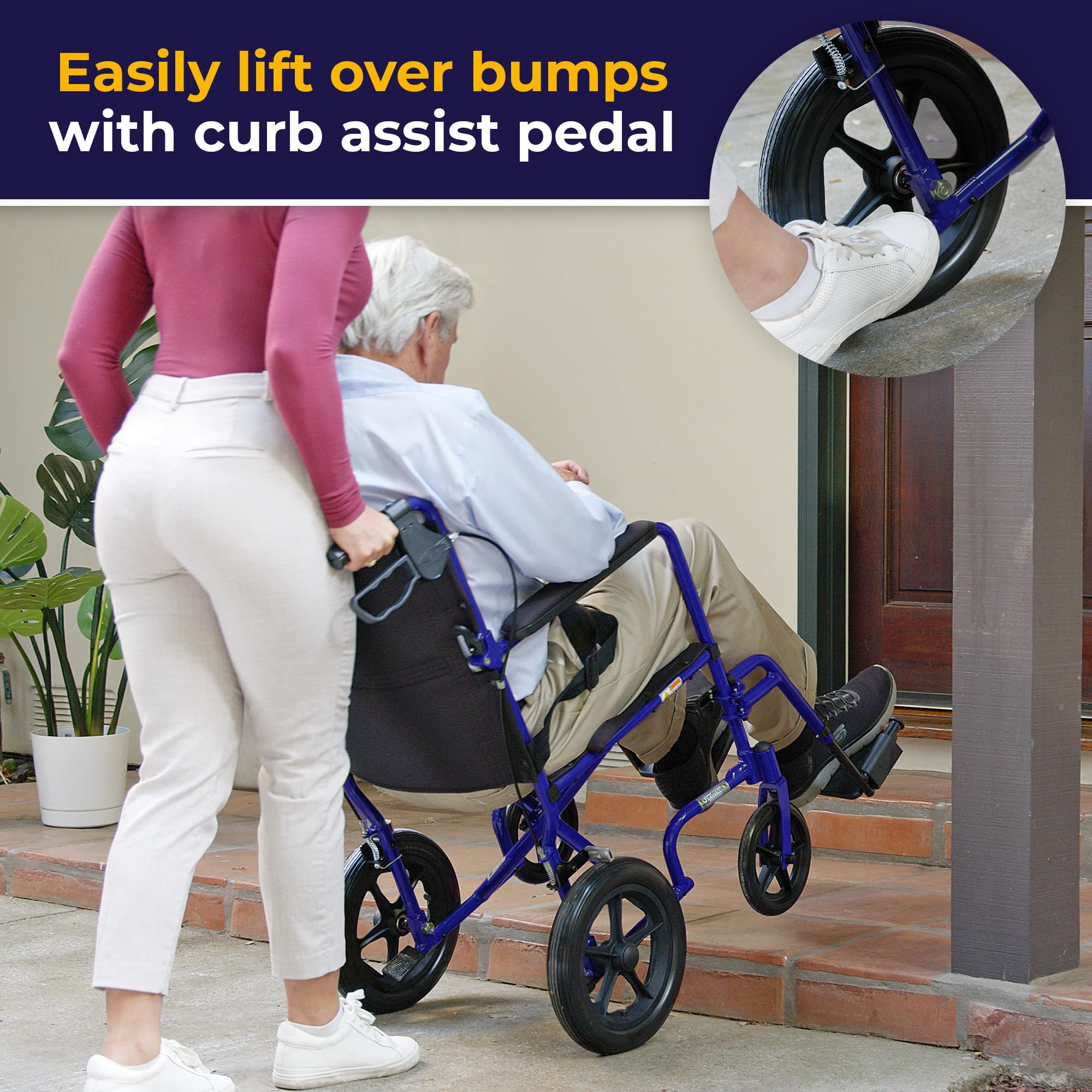 Foto 3 | Silla De Ruedas De Transporte Drive Medical Exp19ltbl Lightweight - Venta Internacional.