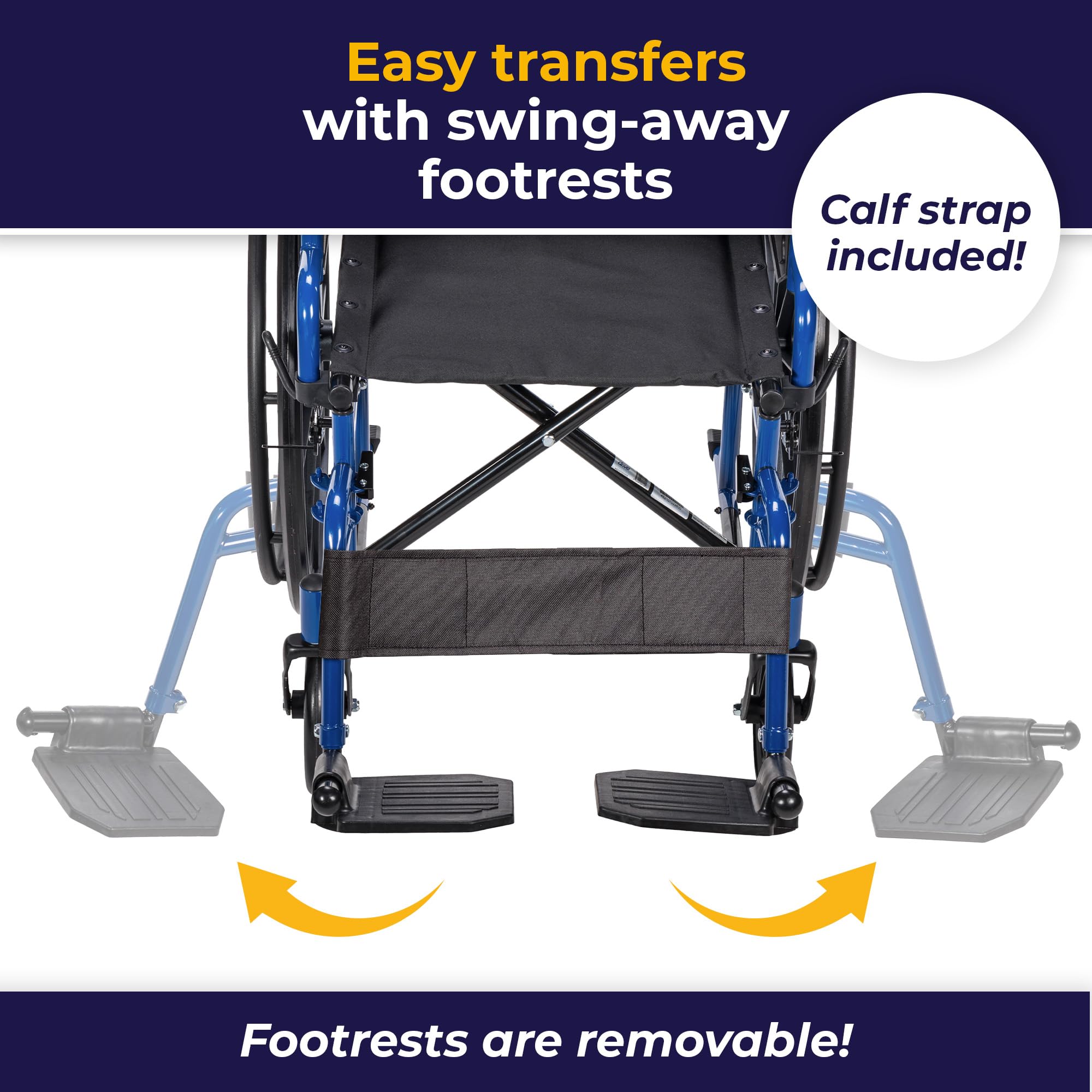 Foto 4 pulgar | Asiento Ligero De 18 Pulgadas Medical Blue Streak Para Silla De Ruedas - Venta Internacional.