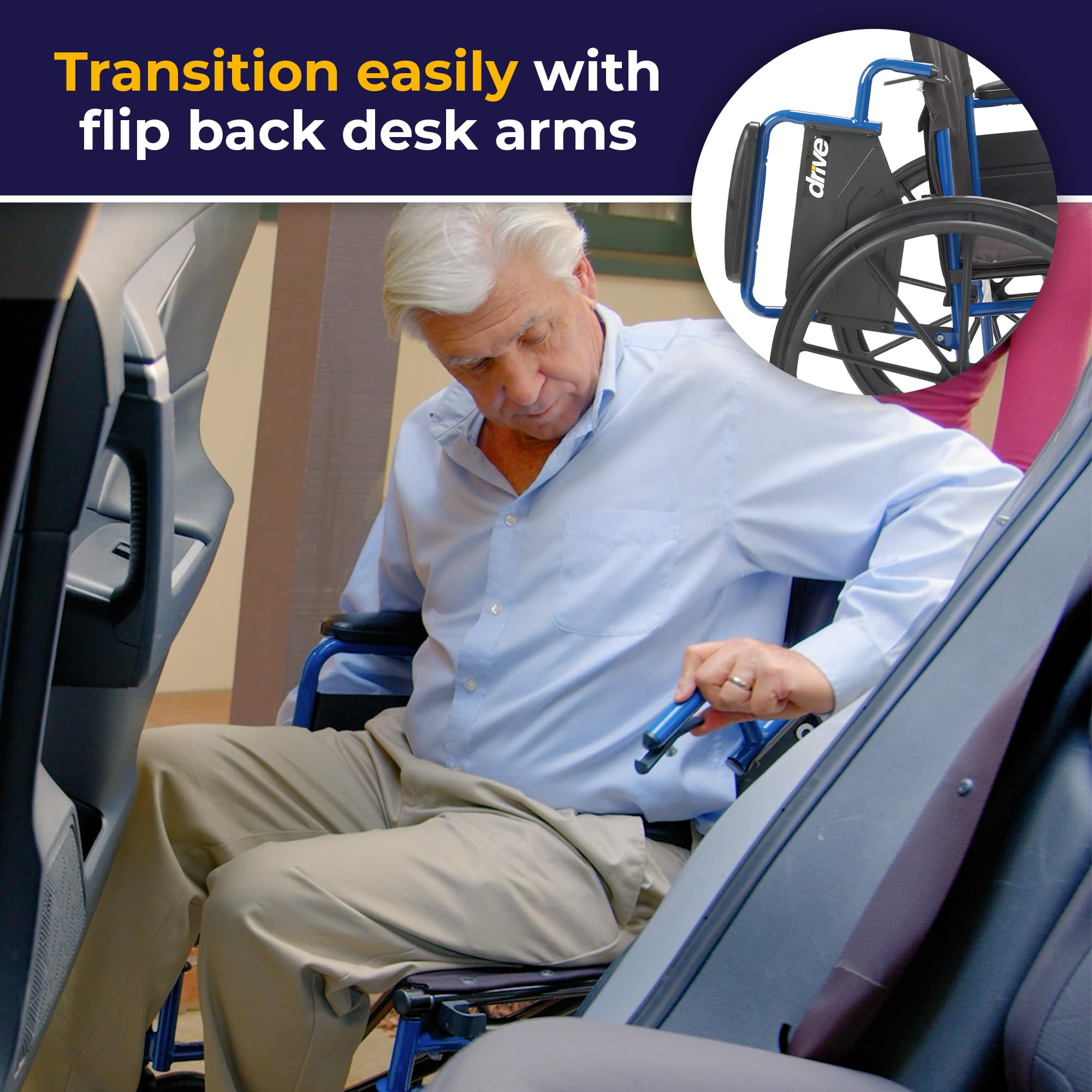 Foto 7 | Asiento Ligero De 18 Pulgadas Medical Blue Streak Para Silla De Ruedas - Venta Internacional.