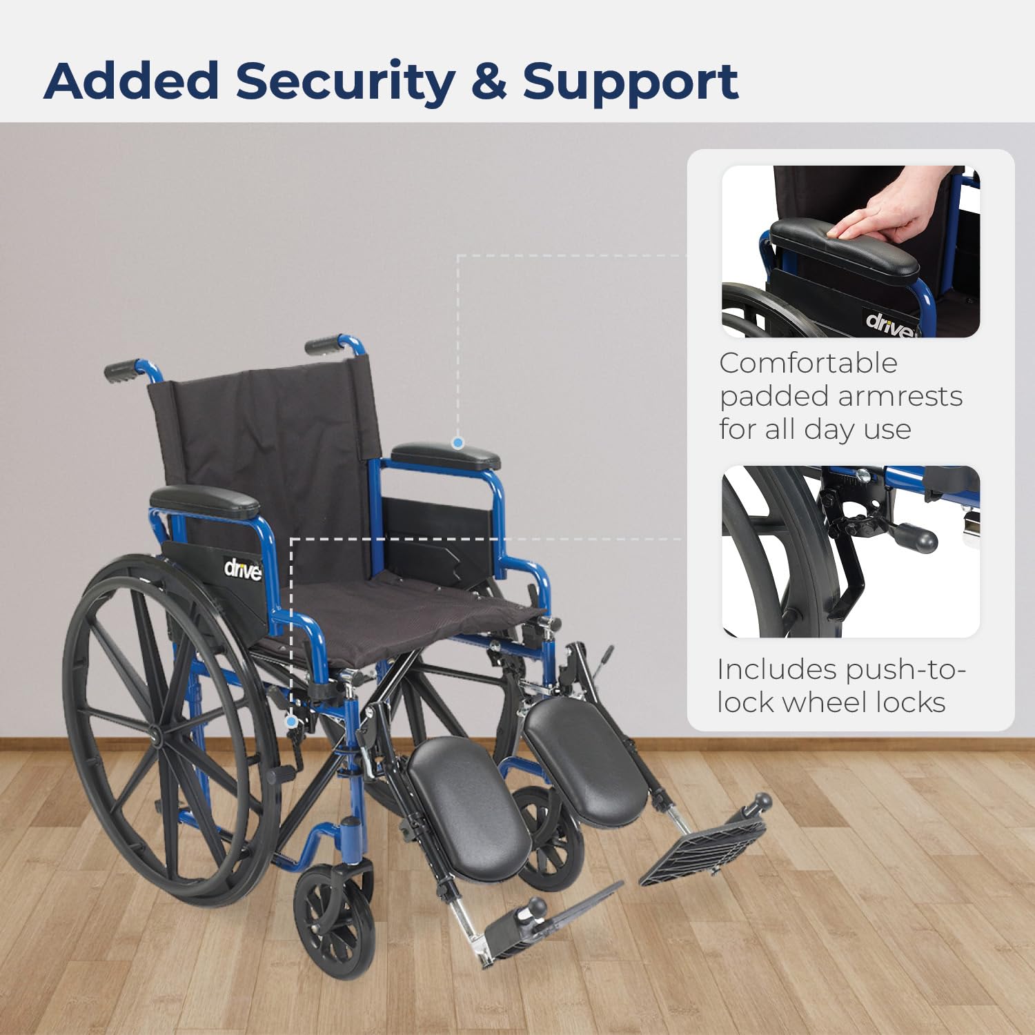 Foto 6 pulgar | Brazos De Escritorio Abatibles Para Silla De Ruedas Medical Blue Streak - Venta Internacional.