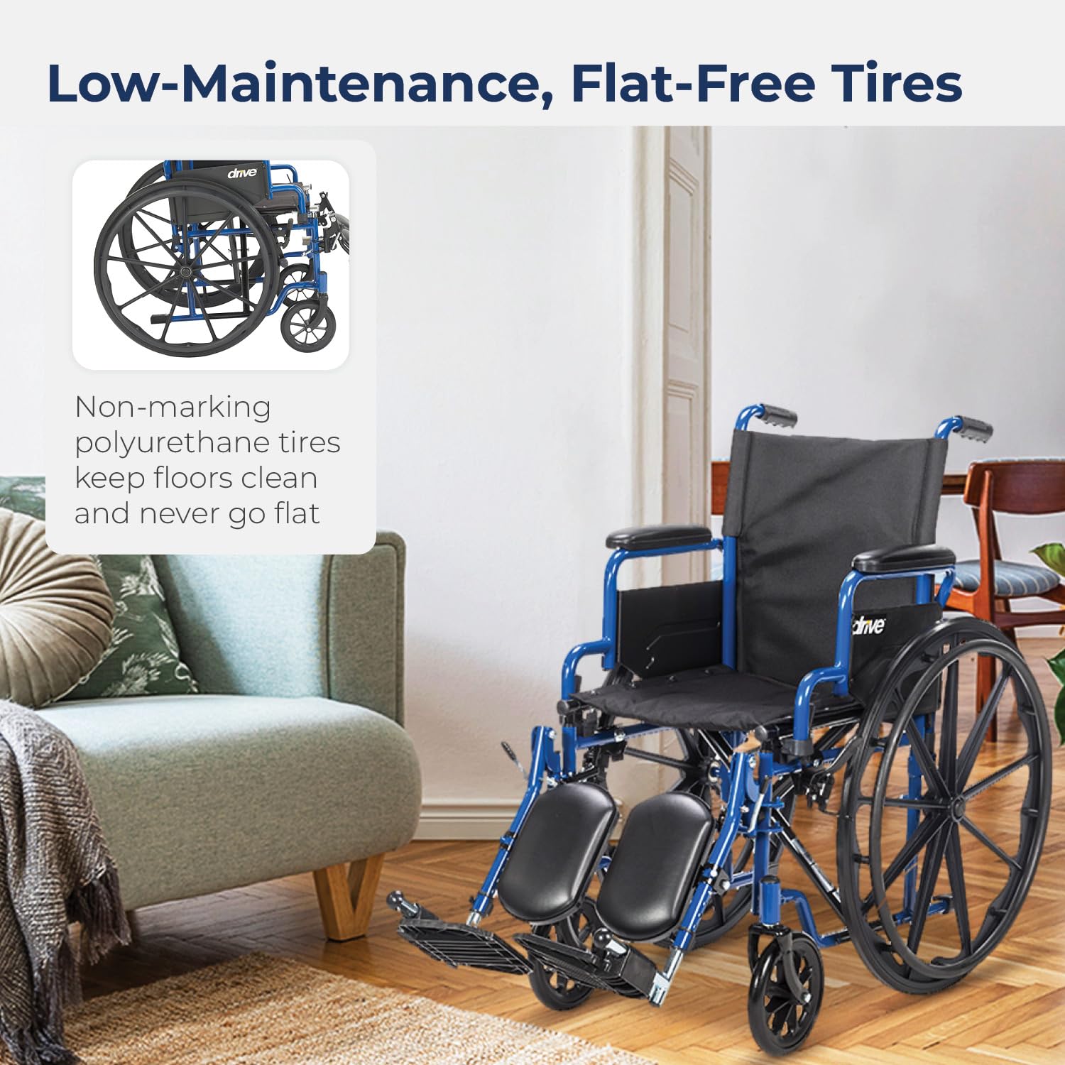 Foto 6 | Brazos De Escritorio Abatibles Para Silla De Ruedas Medical Blue Streak - Venta Internacional.