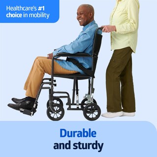 Foto 2 | Silla De Ruedas De Transporte Medline, Asiento Duradero Y Plegable De Acero De 19 Pulgadas - Venta Internacional.