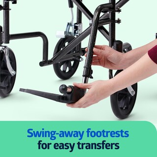 Foto 5 | Silla De Ruedas De Transporte Medline, Asiento Duradero Y Plegable De Acero De 19 Pulgadas - Venta Internacional.