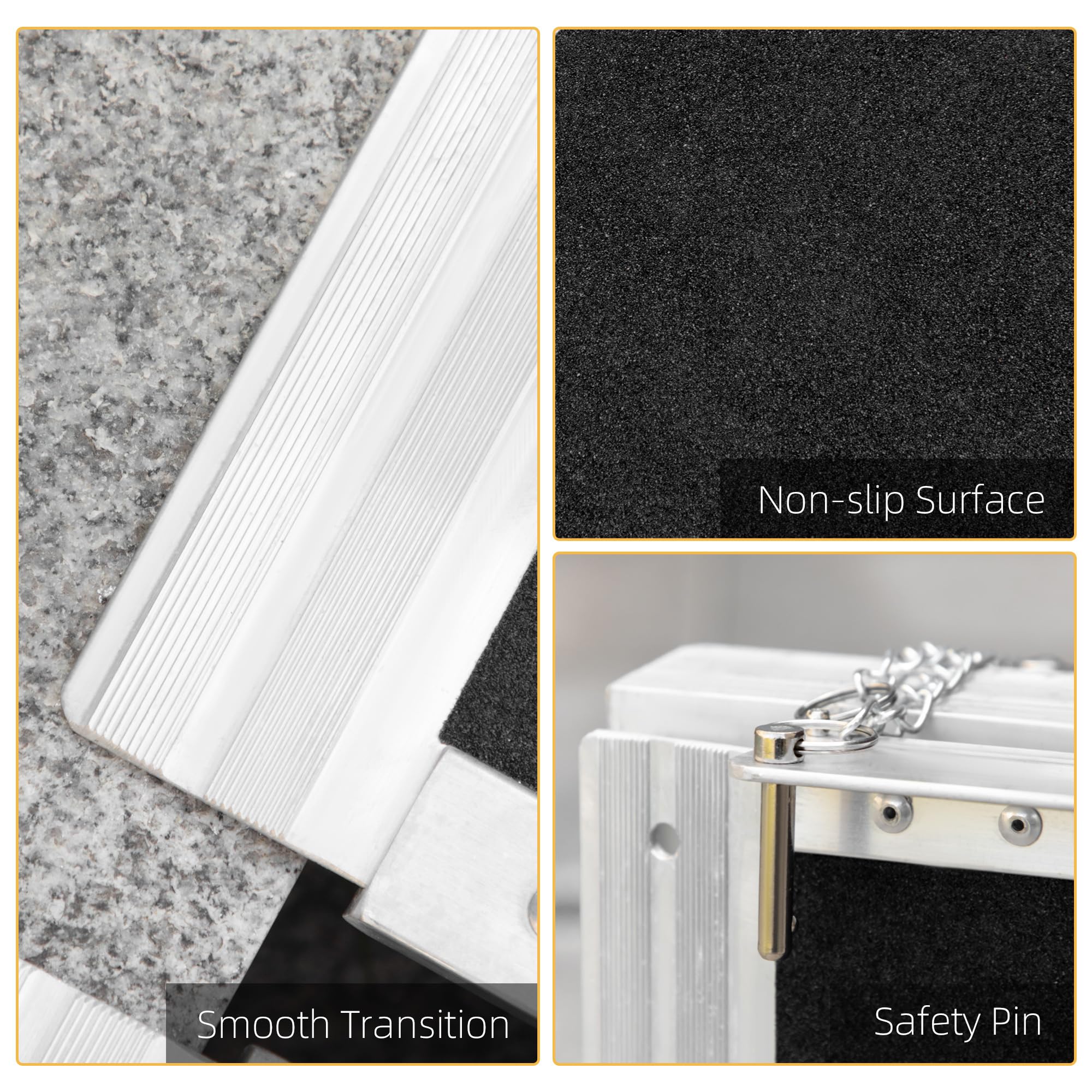 Foto 5 pulgar | Rampa Para Silla De Ruedas Homcom Plegable De Aluminio De 6 Pies Y 270 Kg De Capacidad - Venta Internacional.