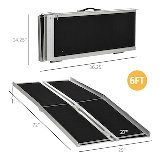 Foto 7 | Rampa Para Silla De Ruedas Homcom Plegable De Aluminio De 6 Pies Y 270 Kg De Capacidad - Venta Internacional.