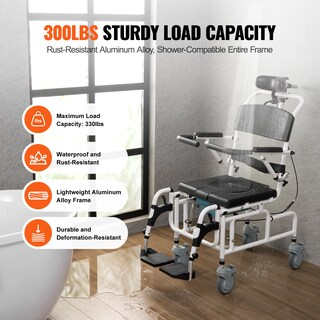 Foto 3 | Silla De Ruedas De Ducha Vevor De Aleación De Aluminio De 17.5 Pulgadas Para Ducha - Venta Internacional.