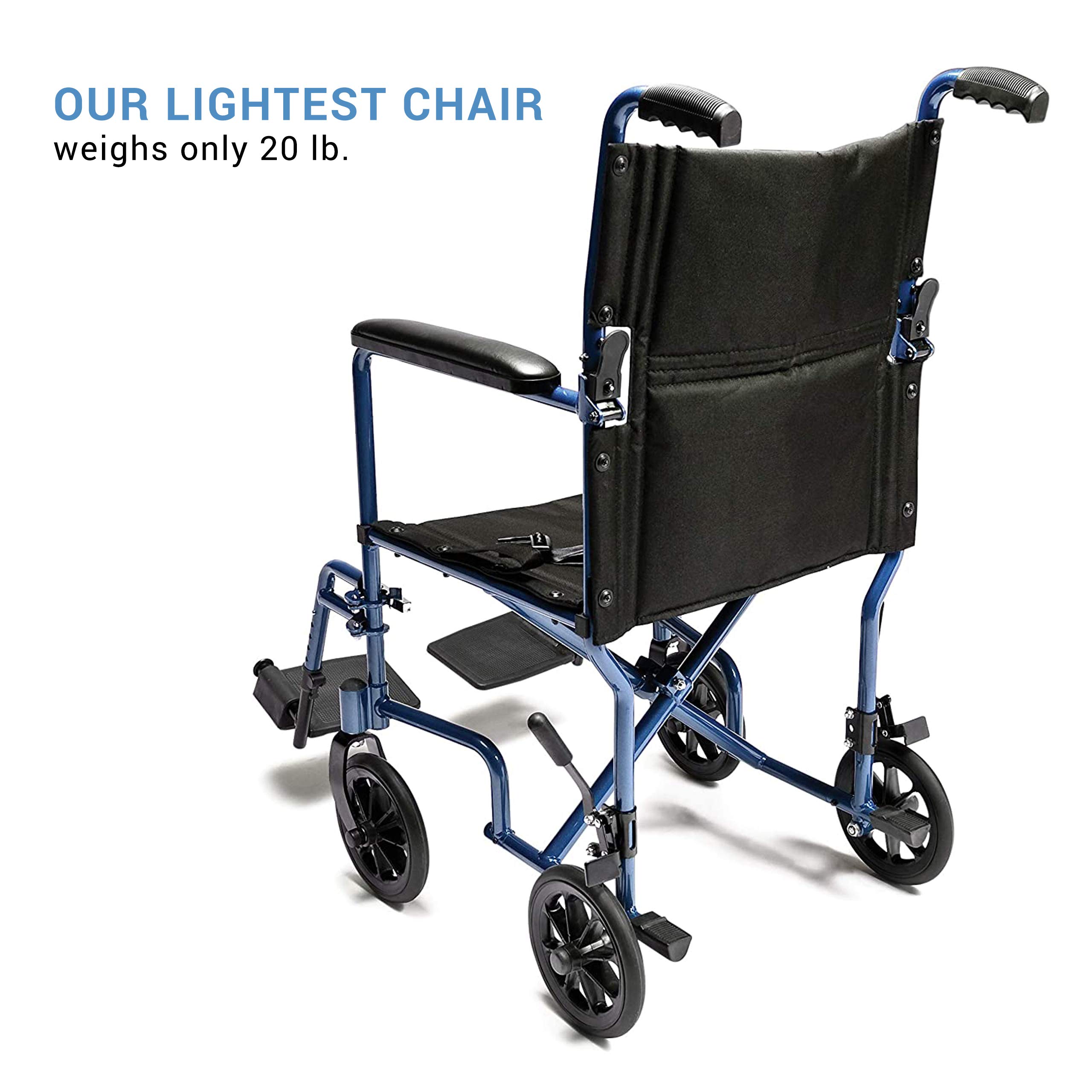 Foto 4 pulgar | Silla De Ruedas De Transporte Lumex Everest & Jennings, Asiento De 19 Pulgadas, Azul - Venta Internacional.