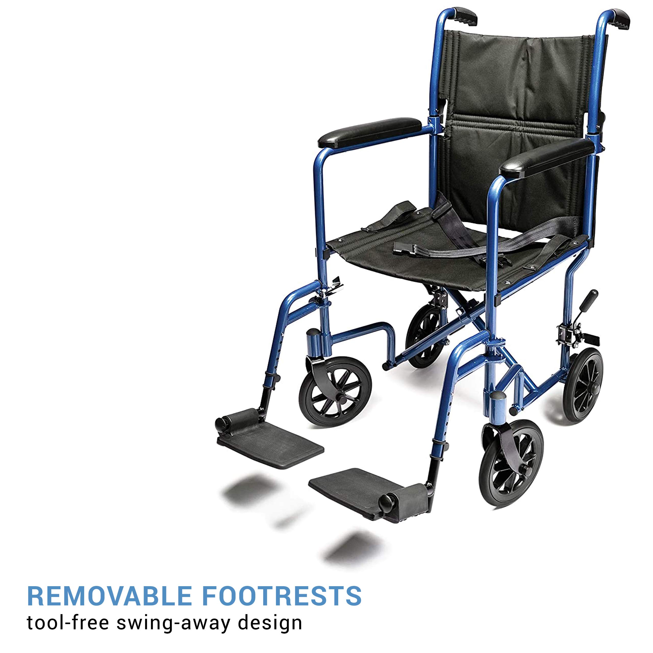 Foto 5 pulgar | Silla De Ruedas De Transporte Lumex Everest & Jennings, Asiento De 19 Pulgadas, Azul - Venta Internacional.