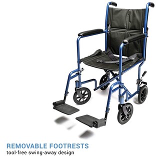 Foto 4 | Silla De Ruedas De Transporte Lumex Everest & Jennings, Asiento De 19 Pulgadas, Azul - Venta Internacional.