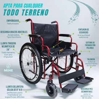 Foto 4 | Silla de Ruedas SC Super Confort Todoterreno Incluye Bomba de Aire y Kit de Reparación