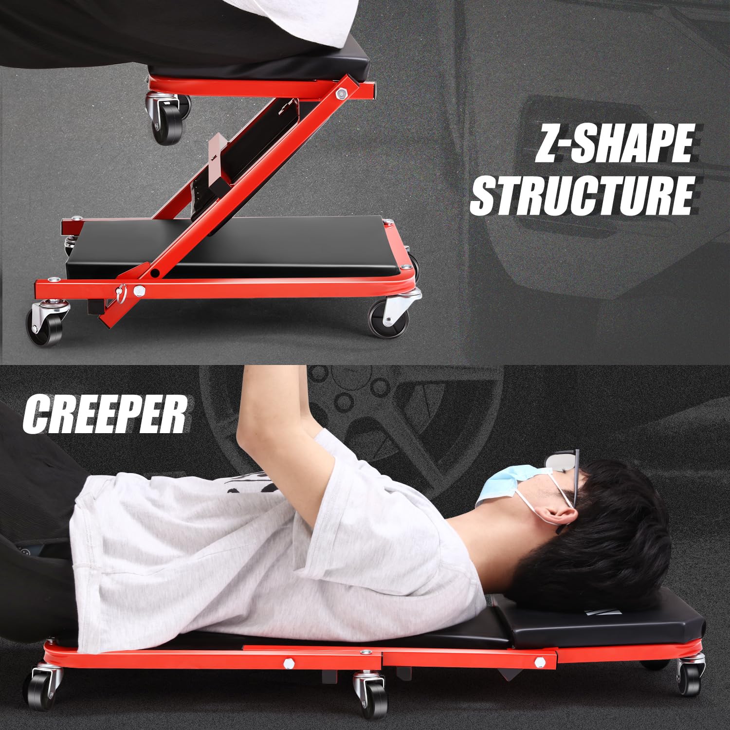 Foto 7 | Car Creeper/seat Dna Motoring Tools-00184 91 Cm Con Capacidad De 150 Kg - Venta Internacional.