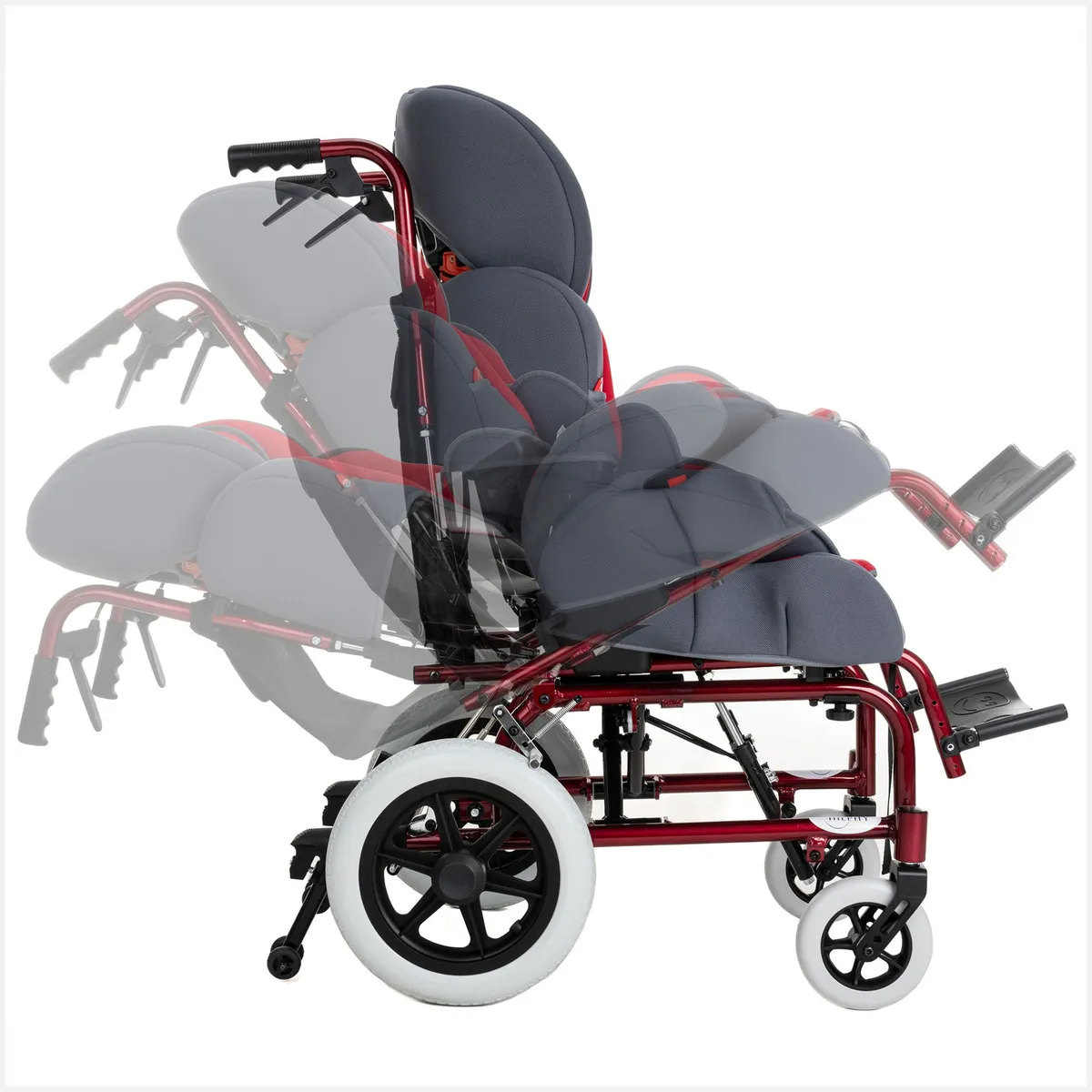 Foto 4 pulgar | Silla De Ruedas P.c.i | Carriola Pci, Marco De Aluminio, Respaldo Reclinable, Cinturón De Seguridad, Color Rojo,