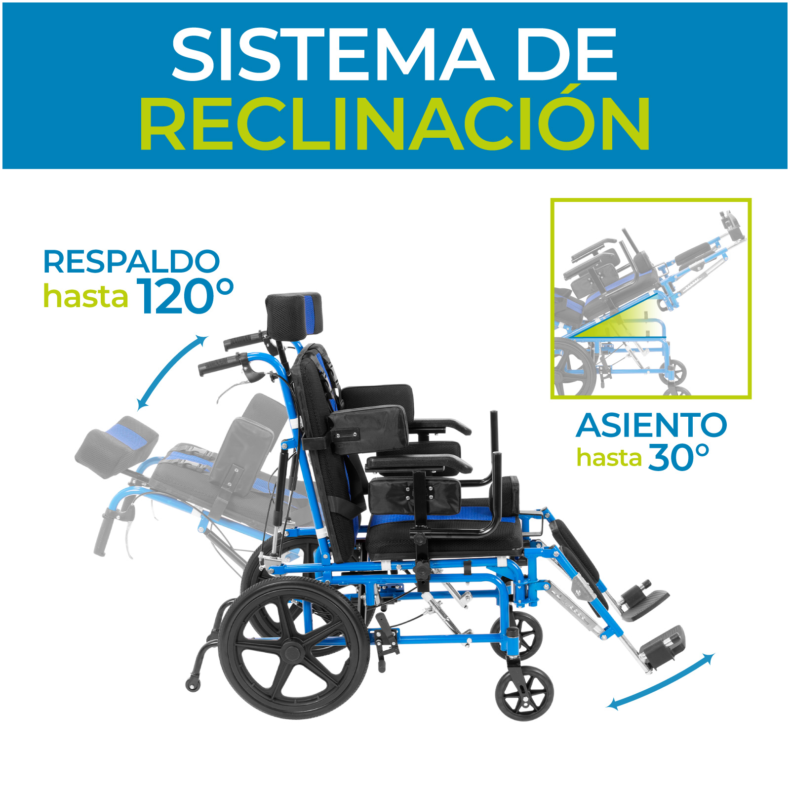 Foto 4 pulgar | Onof Silla De Ruedas Reclinable Pci Infantil Paralisis