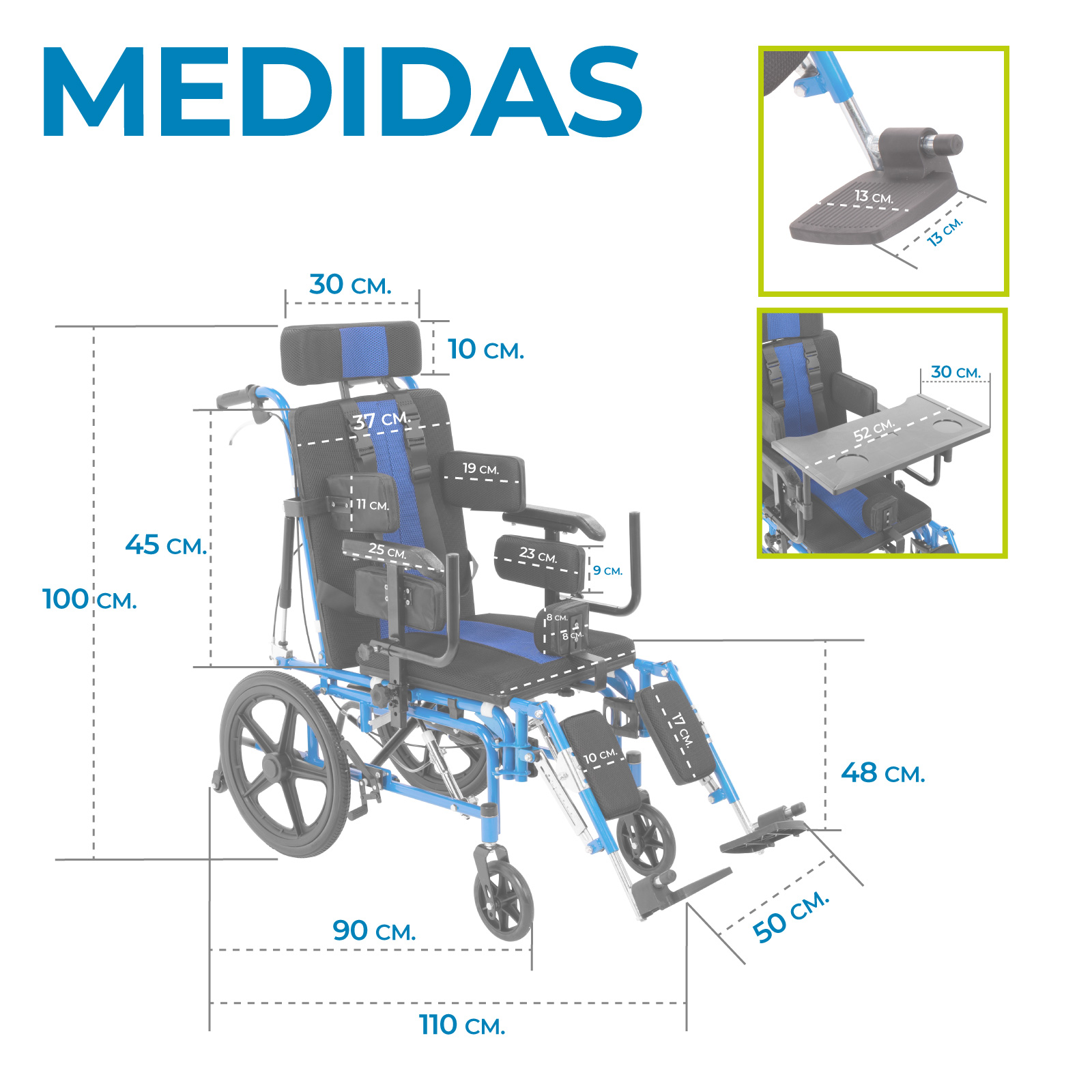 Foto 5 pulgar | Onof Silla De Ruedas Reclinable Pci Infantil Paralisis
