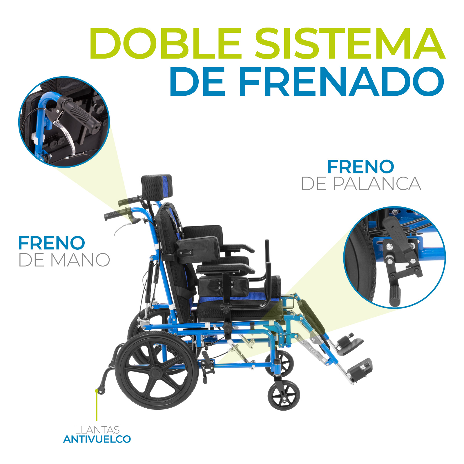Foto 7 pulgar | Onof Silla De Ruedas Reclinable Pci Infantil Paralisis