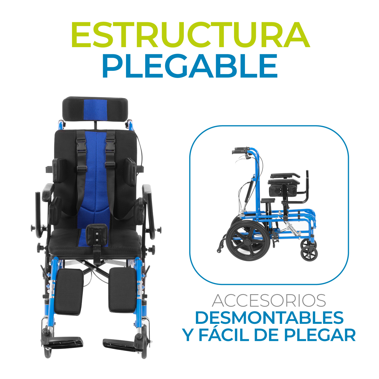 Foto 7 | Onof Silla De Ruedas Reclinable Pci Infantil Paralisis