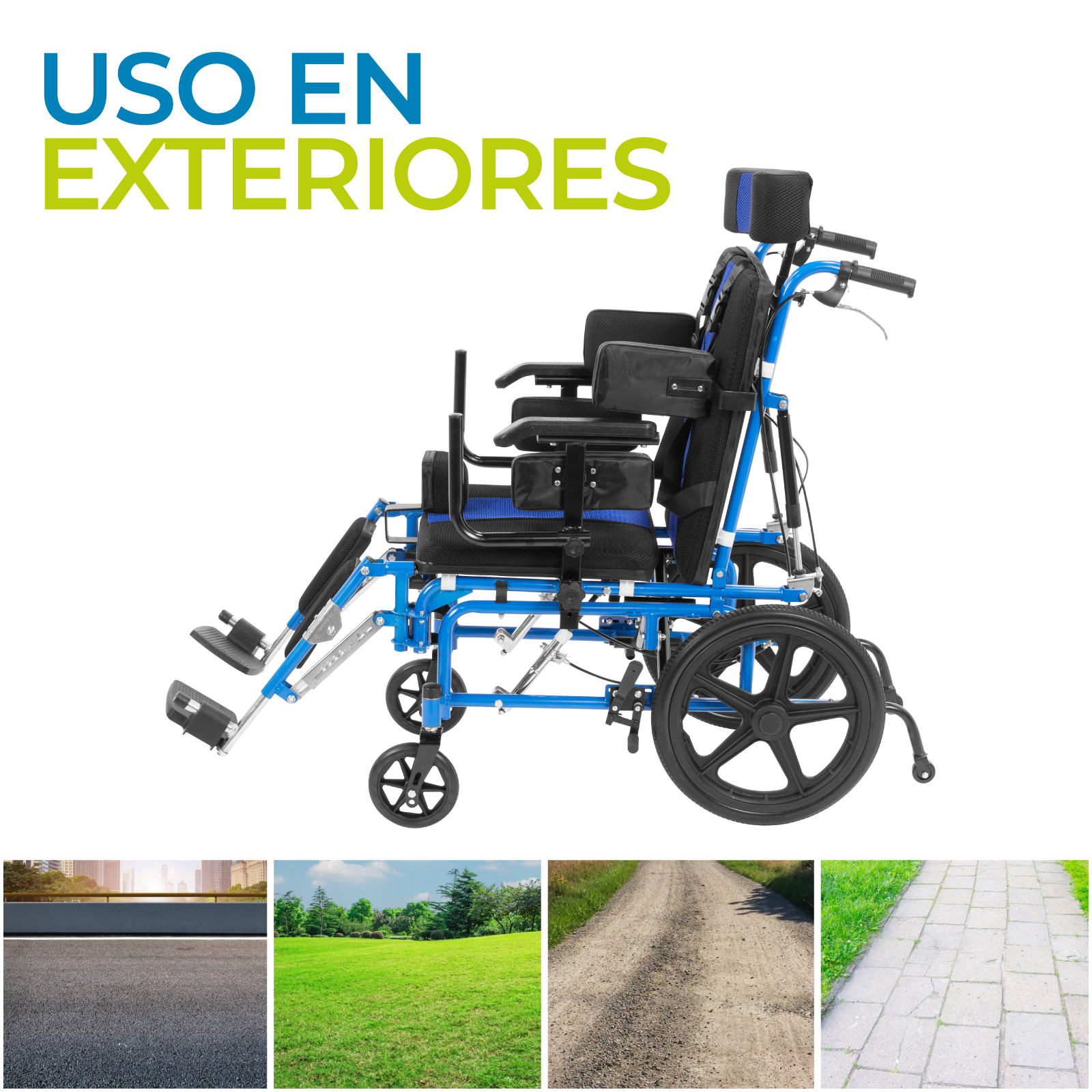 Foto 8 | Onof Silla De Ruedas Reclinable Pci Infantil Paralisis