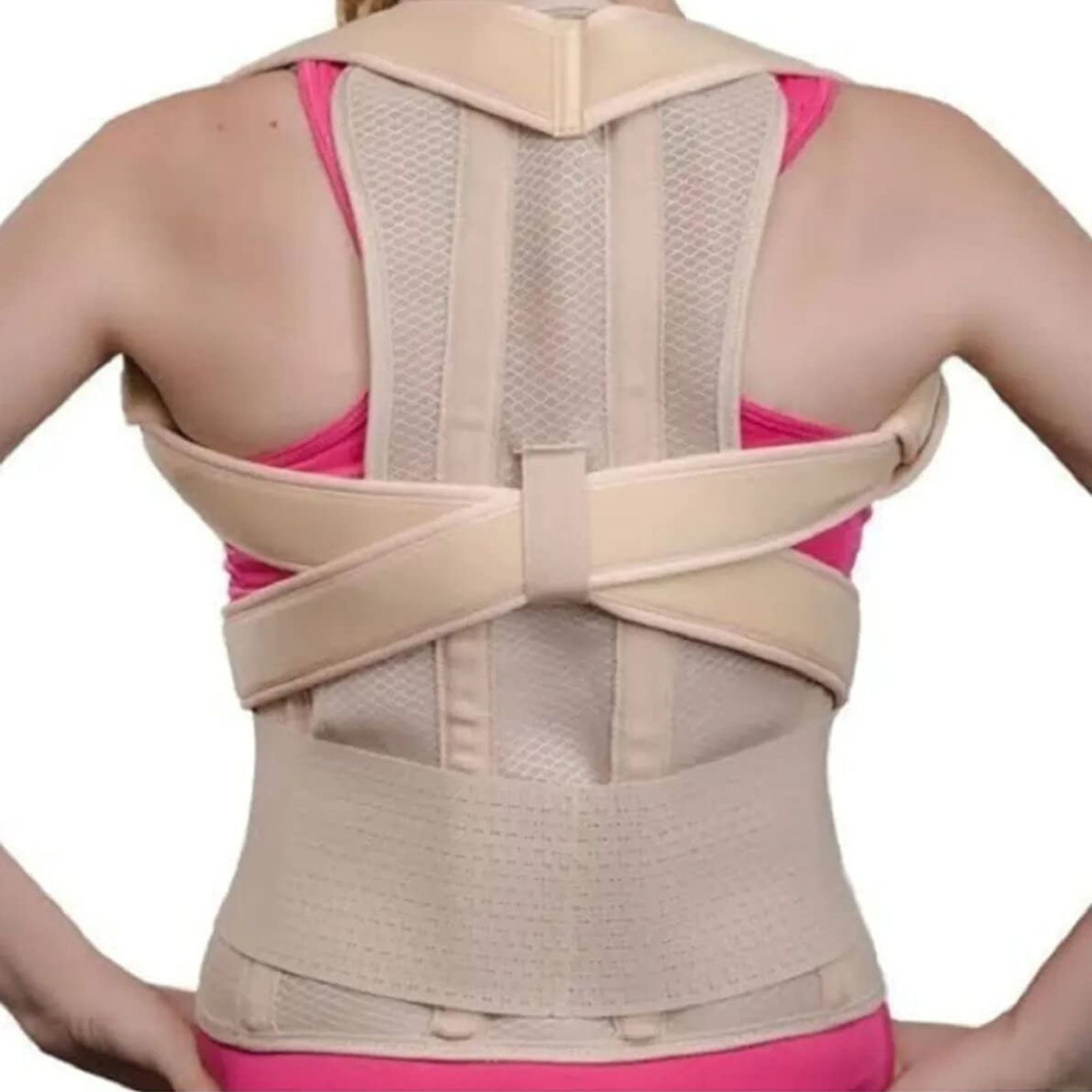 Foto 3 pulgar | Faja Ortopédica Dorso Lumbar Corrector de Postura Bk-079 color Beige Super Confort Extra Grande