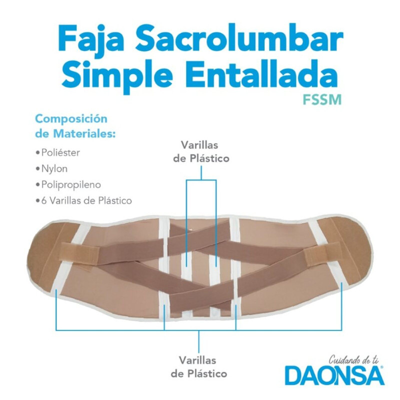 Foto 6 pulgar | Faja Sacrolumbar Simple Entallada Daonsa