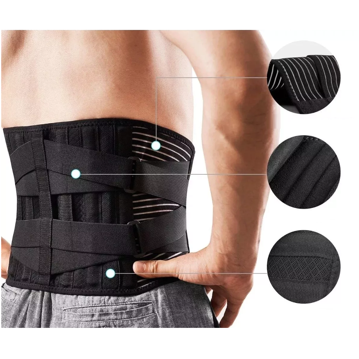 Foto 4 | Faja Lumbar Con Almohadilla Talla 2eg Eo Safe Imports Esi-15639 Negro