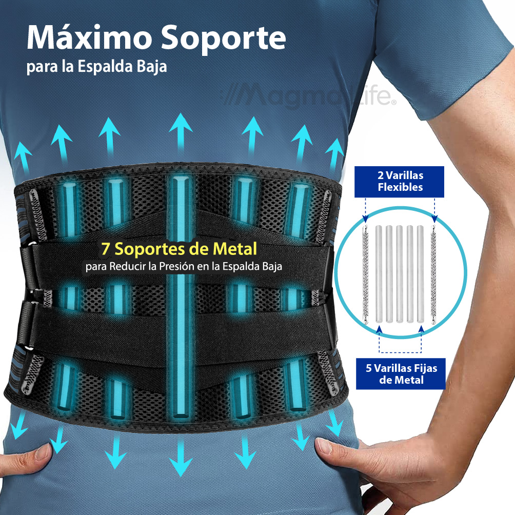 Foto 2 | Magma Life Cinturón Lumbar De Gym: Soporte De Espalda Baja Para Unisex, Ideal Para Prevención Y Alivio De Dolor De E