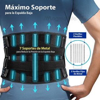 Foto 2 | Magma Life Cinturón Lumbar De Gym: Soporte De Espalda Baja Para Unisex, Ideal Para Prevención Y Alivio De Dolor De E