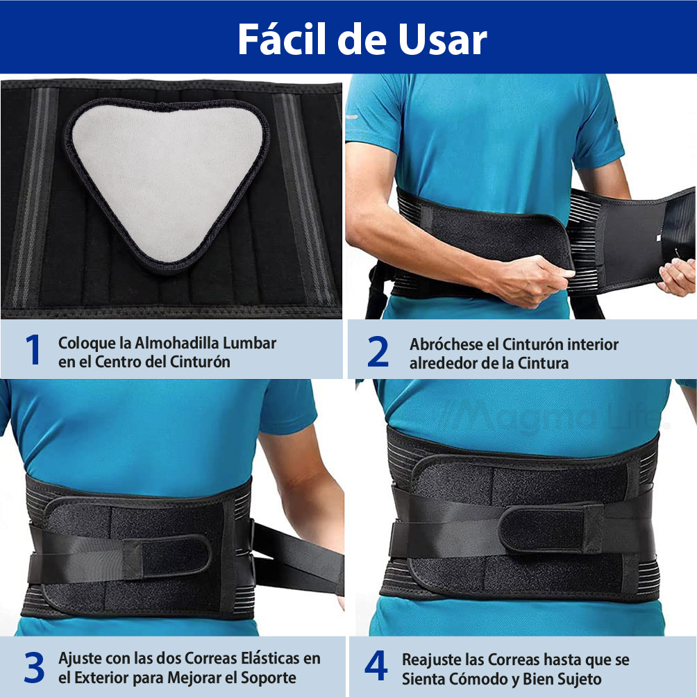 Foto 4 pulgar | Magma Life Cinturón Lumbar De Gym: Soporte De Espalda Baja Para Unisex, Ideal Para Prevención Y Alivio De Dolor De E